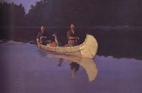 Frederic Remington Evening on a Canadian Lake (mk43) China oil painting art